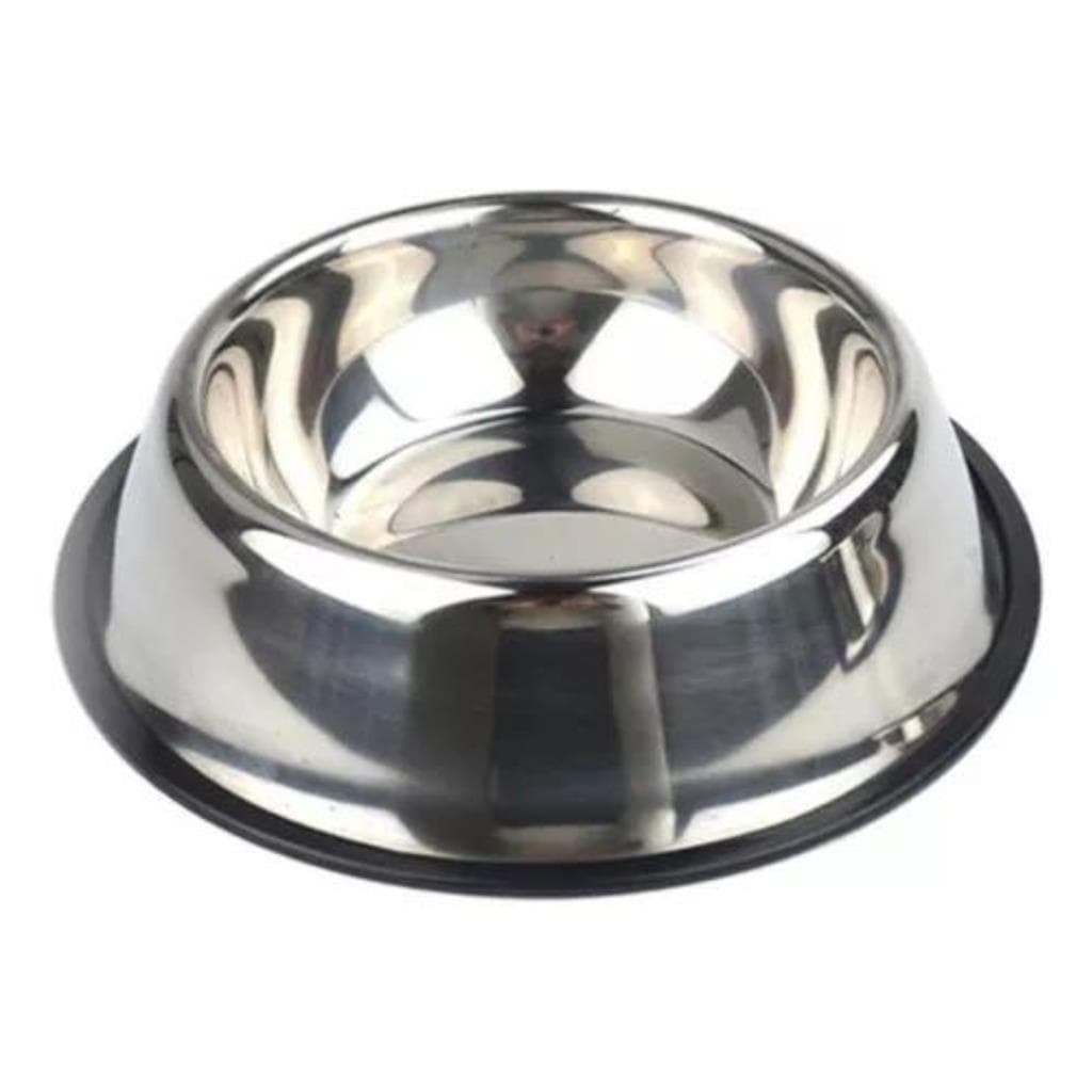 Pote Comedouro de Ração Comida ou Agua Tigela Antiderrapante Vasilha de Inox 250ml Caes Gatos