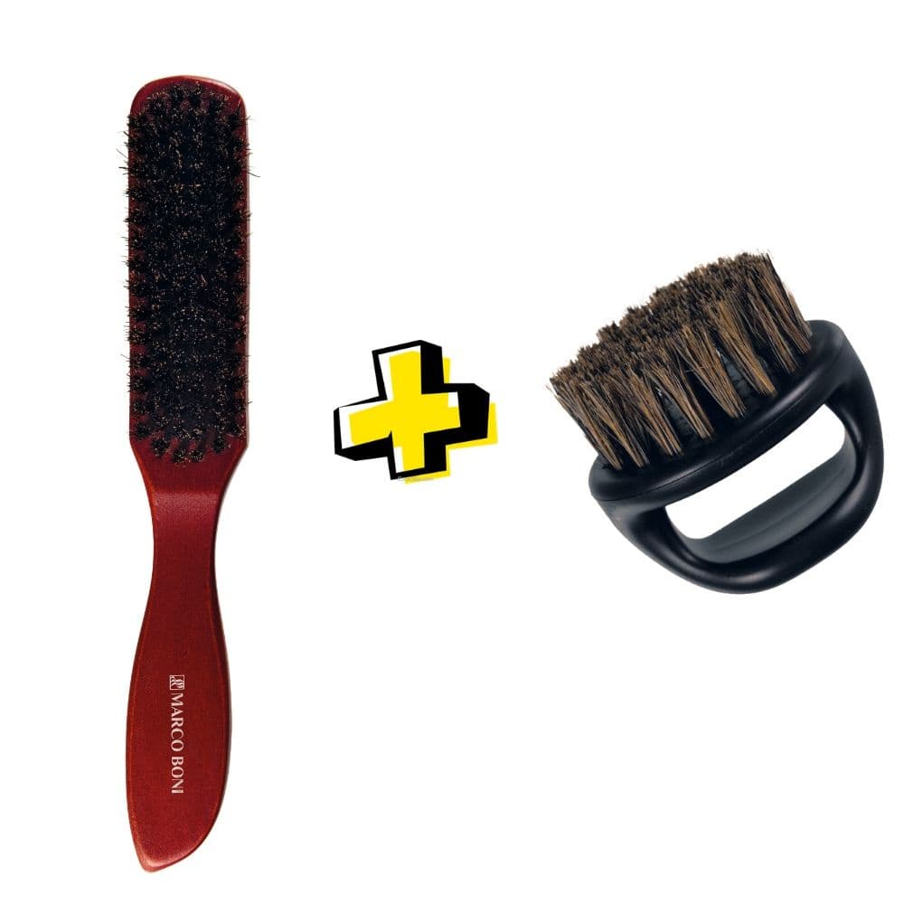 Escova De Barba Premium + Mini Escova De Barbeiro Marco Boni