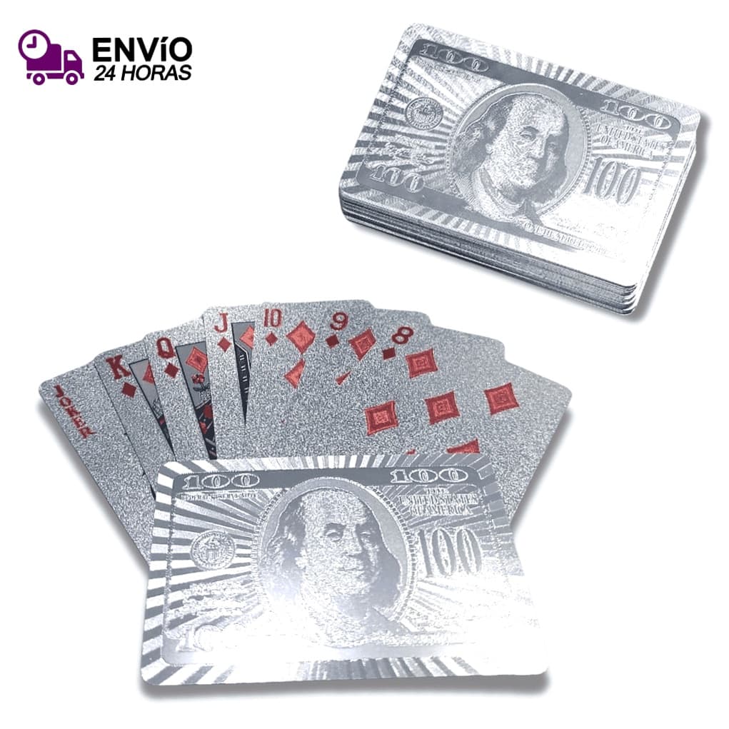 Baralho Jogos Tabuleiro Dólar Prata A Prova D'agua