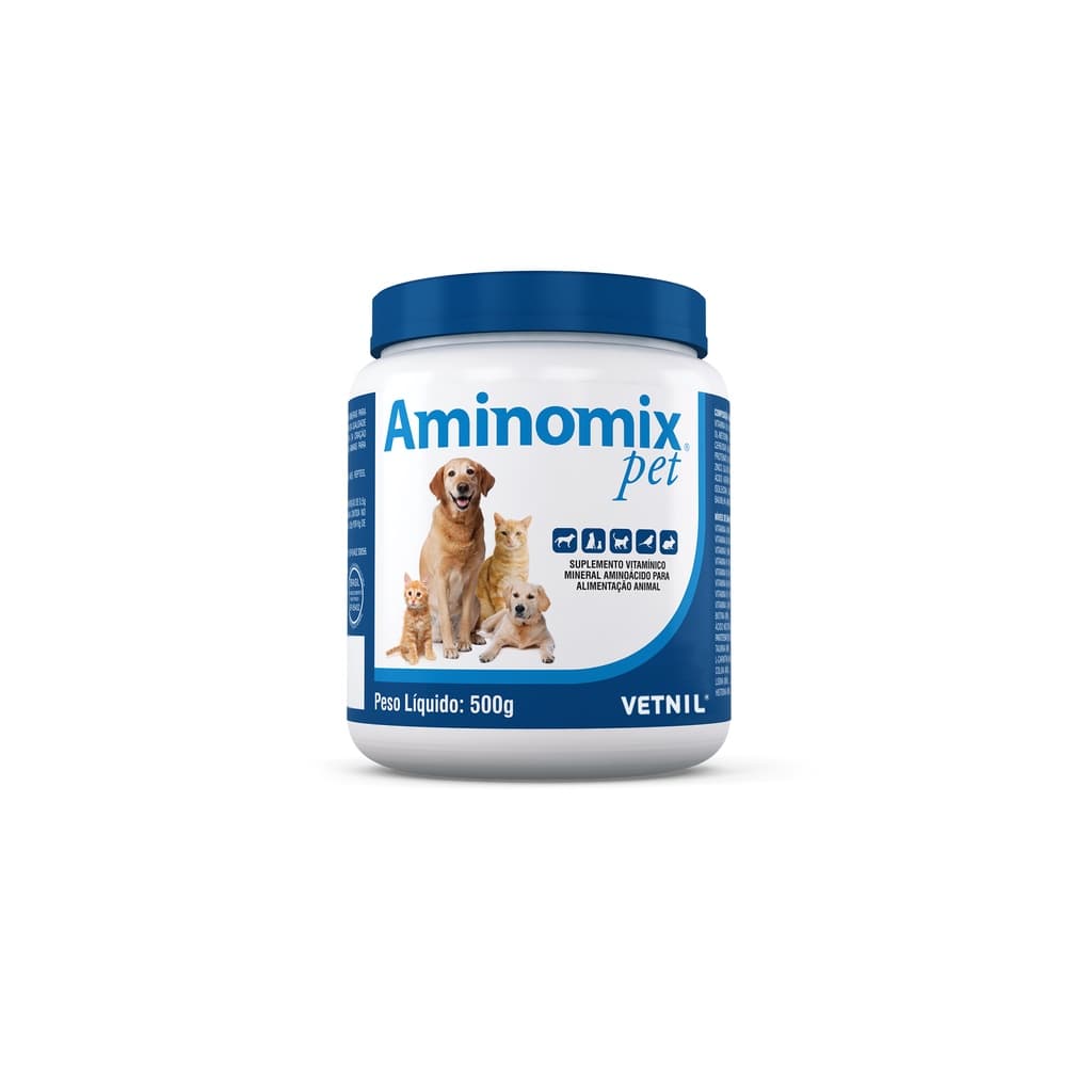 Aminomix Pet 500 Gr - Suplemento Cães e Gatos -Todas as Idades - Suplemento Vitamínico