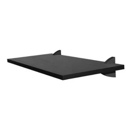 Prateleira De Madeira Organizadora De Madeira Preta Com Suporte Preto  40x10cm