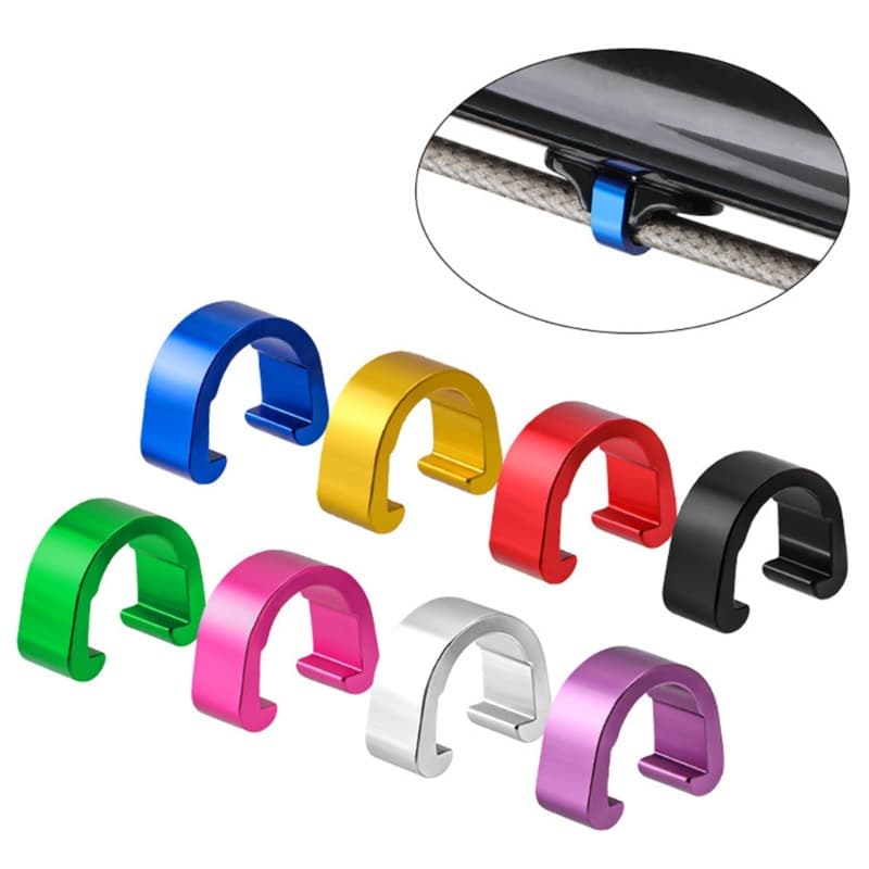 10 Pcs Aluminum Alloy Bike Cable C-Clips Fixed Clamps Frame Buckle