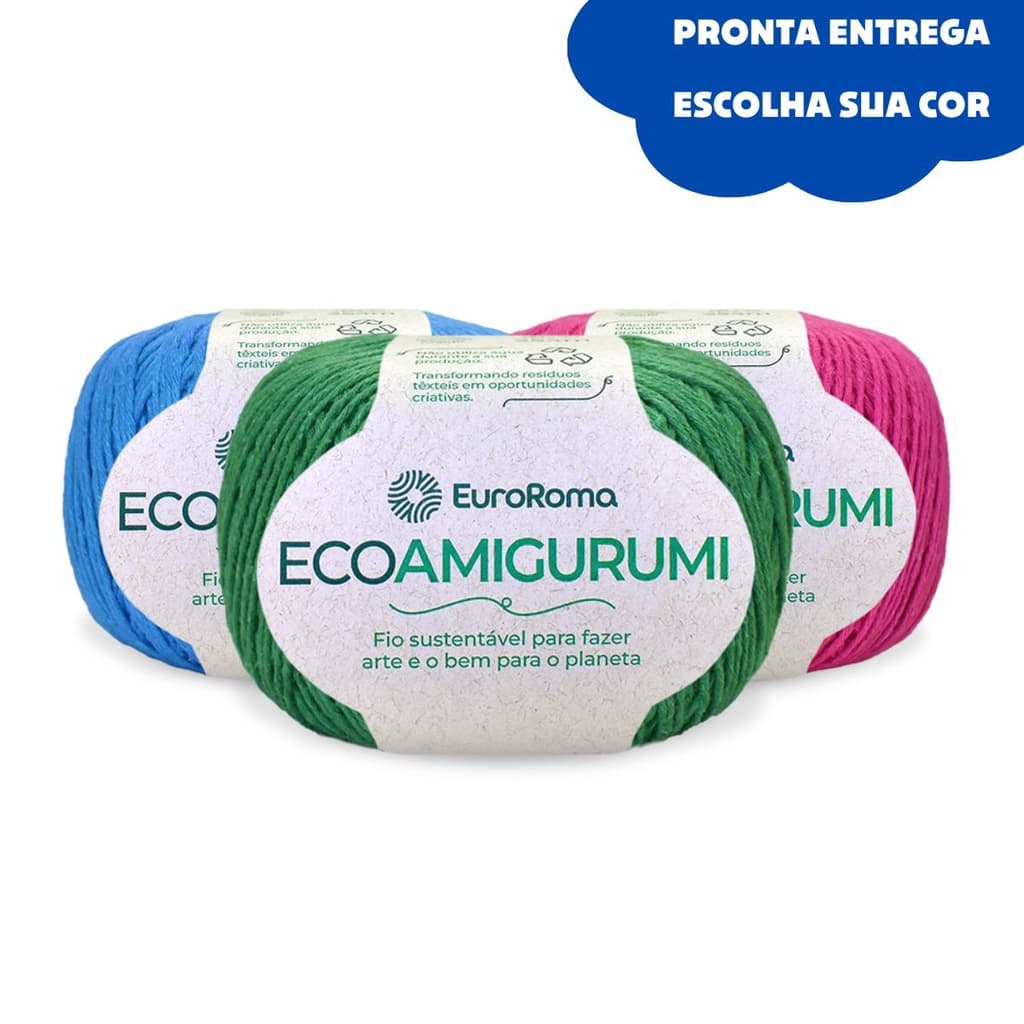 Fio Euroroma EcoAmigurumi 8/7 - 254 M - ESCOLHA COR - Lançamento