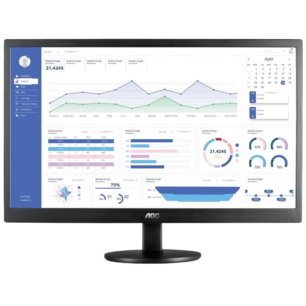 Monitor AOC Led 18.5 Polegadas E970SWHNL HDMI VGA