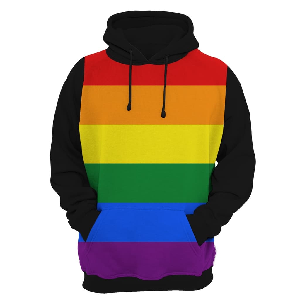 BLUSA DE FRIO BANDEIRA LGBT MOLETOM CANGURU FULL MASCULINO PLUS SIZE