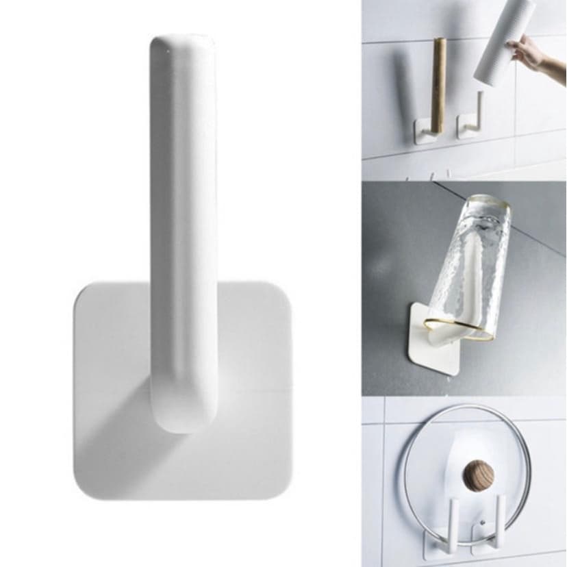 Gancho Suporte Multiuso Sem Furos na Parede Branco CK5399