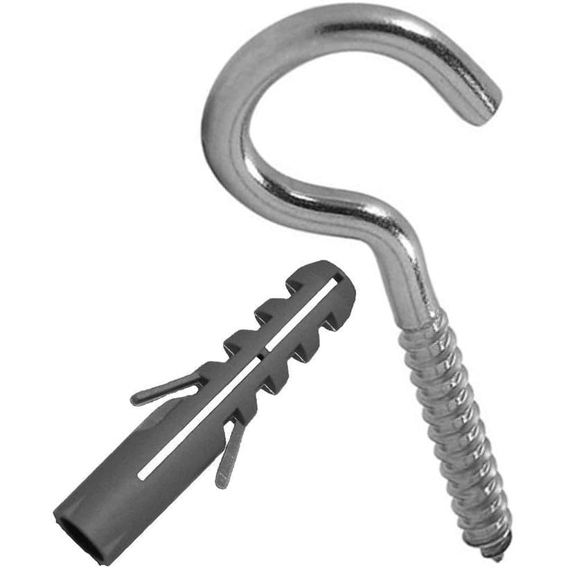 Gancho Com Bucha De 6mm - 1 Pt C/20 Peças