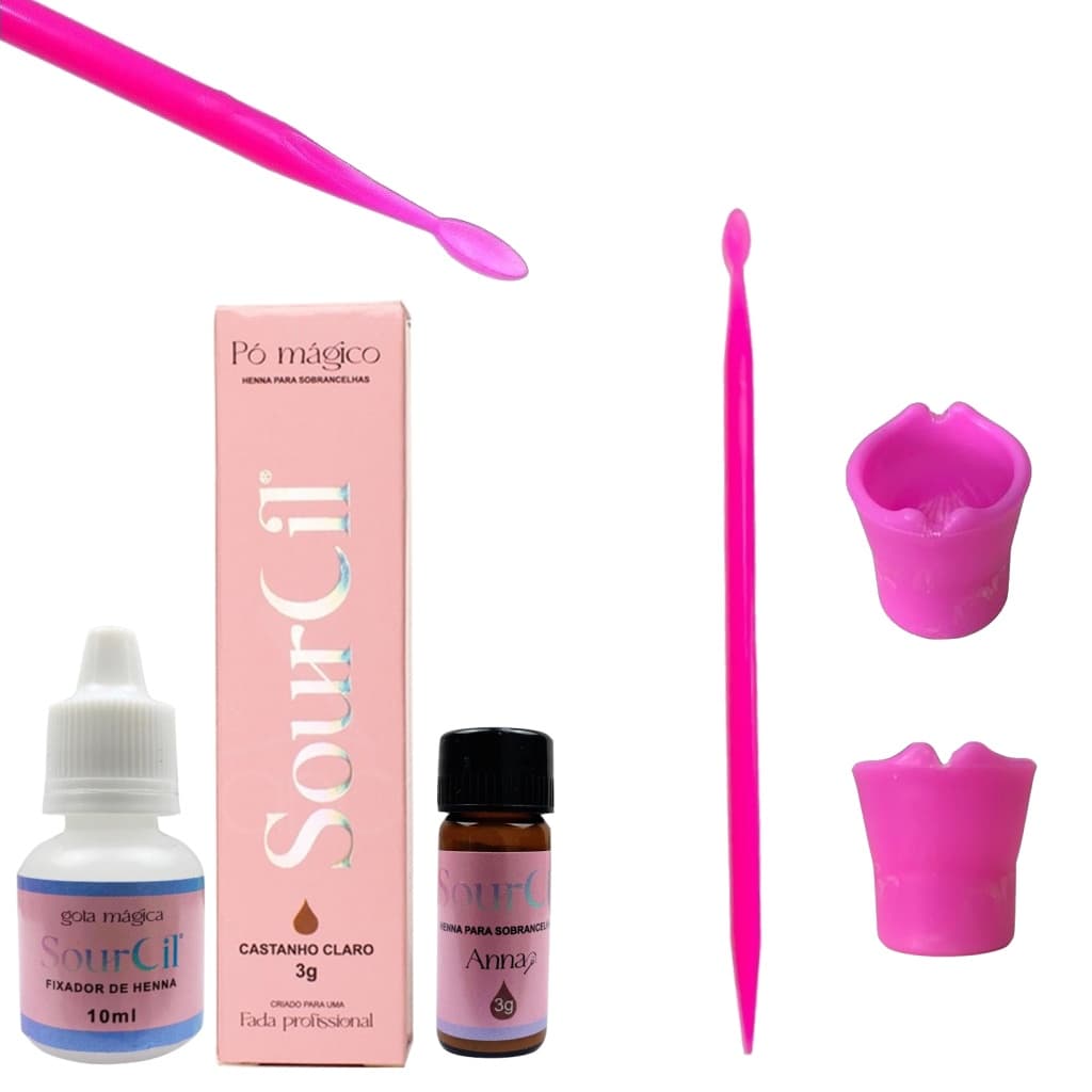 Kit Henna Para Sobrancelhas Profissional Renna Sourcil Palito Dappen Designer Completo