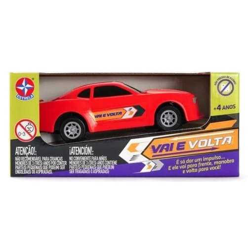 Brinquedo Carro Vai e Volta Estrela Modelo Esportivo Vermelho