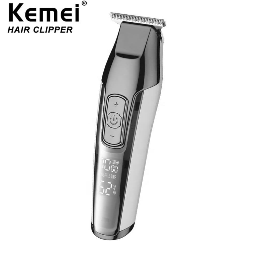Máquina de Cortar Cabelo Barba e Acabamento Kemei 5027 Bivolt 4 Velocidades de Corte Profissional