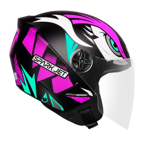 Capacete Feminino Aberto Ebf Spark Jet Dragon Rosa Fosco Moto Motoqueiro Motociclista