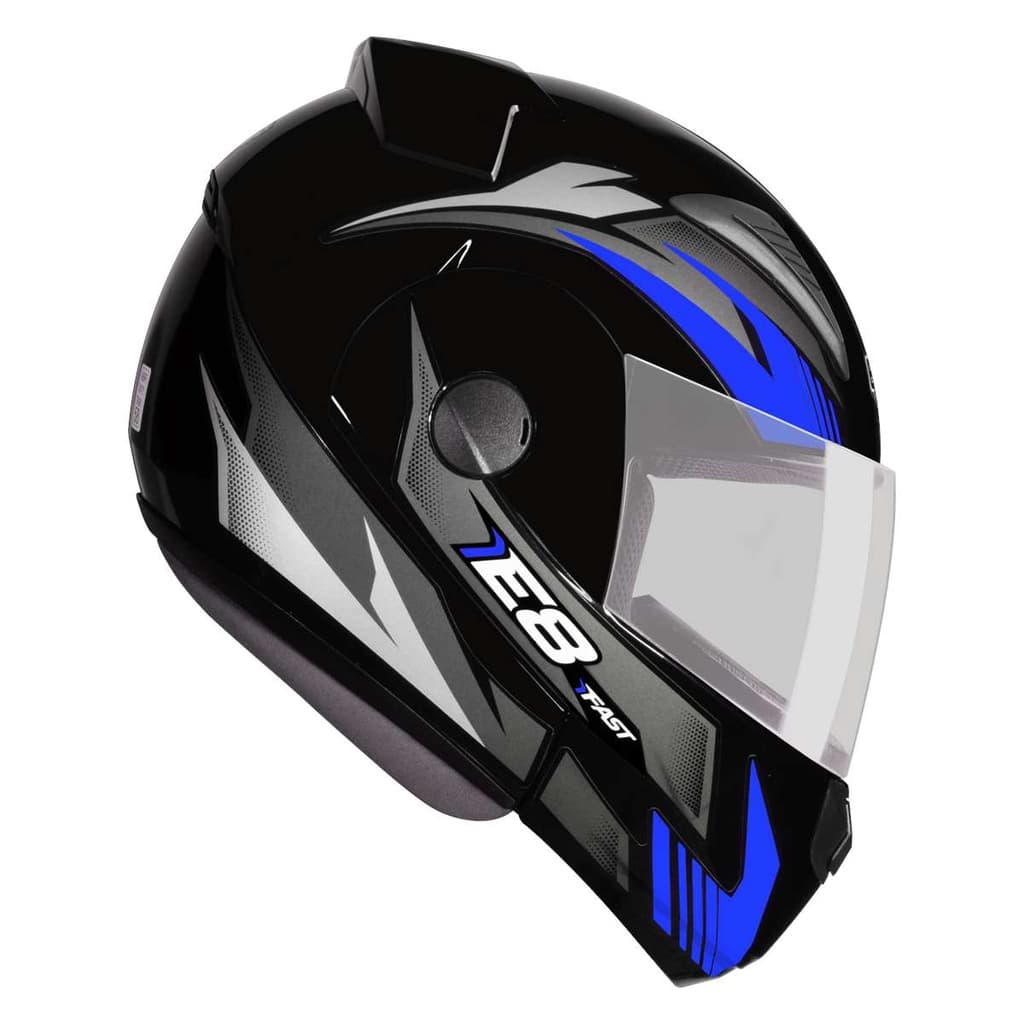 Capacete Articulado Masculino Ebf E8 Fast Azul Brilhante (Robocop)