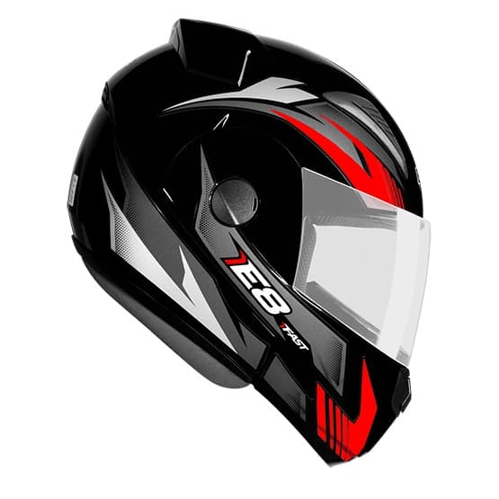 Capacete Articulado Masculino Ebf E8 Fast Vermelho Brilhante (Robocop)