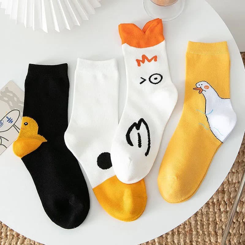 Novas Meias De Tubo Médio Fofo De Pato Amarelo Para Meninas JK INS Trendy E Personalizadas