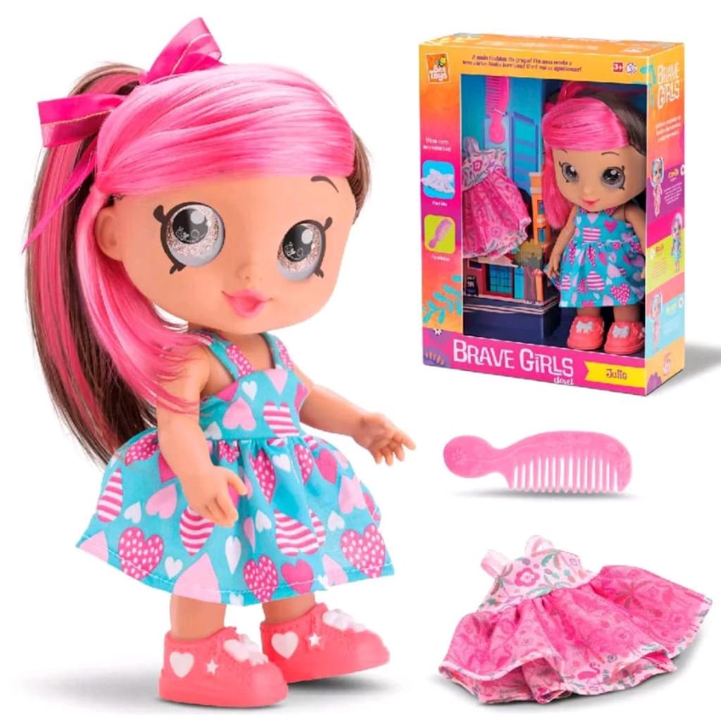 Boneca Julie Closet Lançamento - Boneca Brave Girls - Bee Toys -