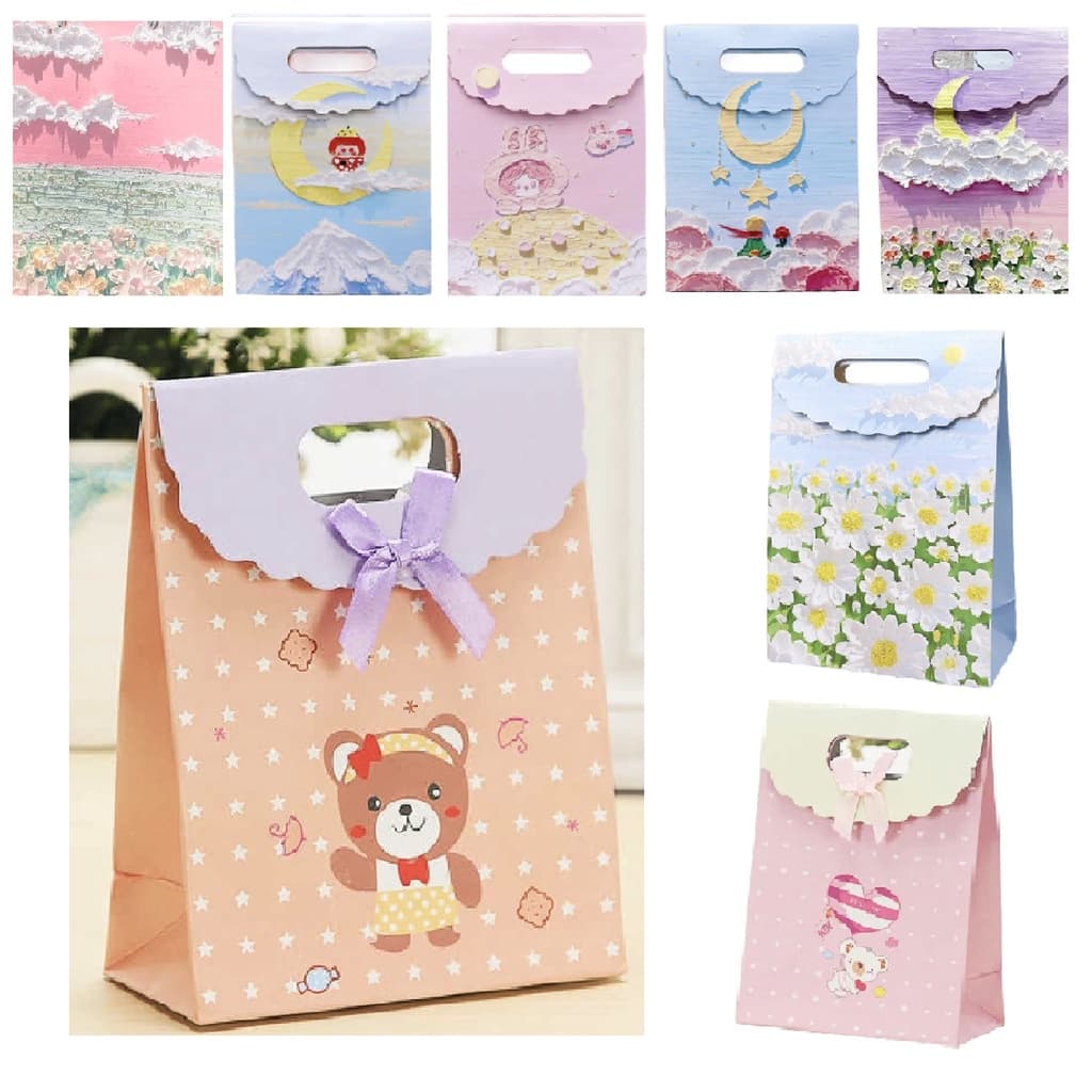 Sacola Mini Embalagem De Presente Papel Com Velcro 16cm