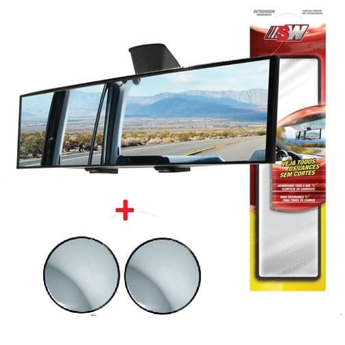 Espelho Retrovisor Interno Universal Grande + mini retrovisor duplo