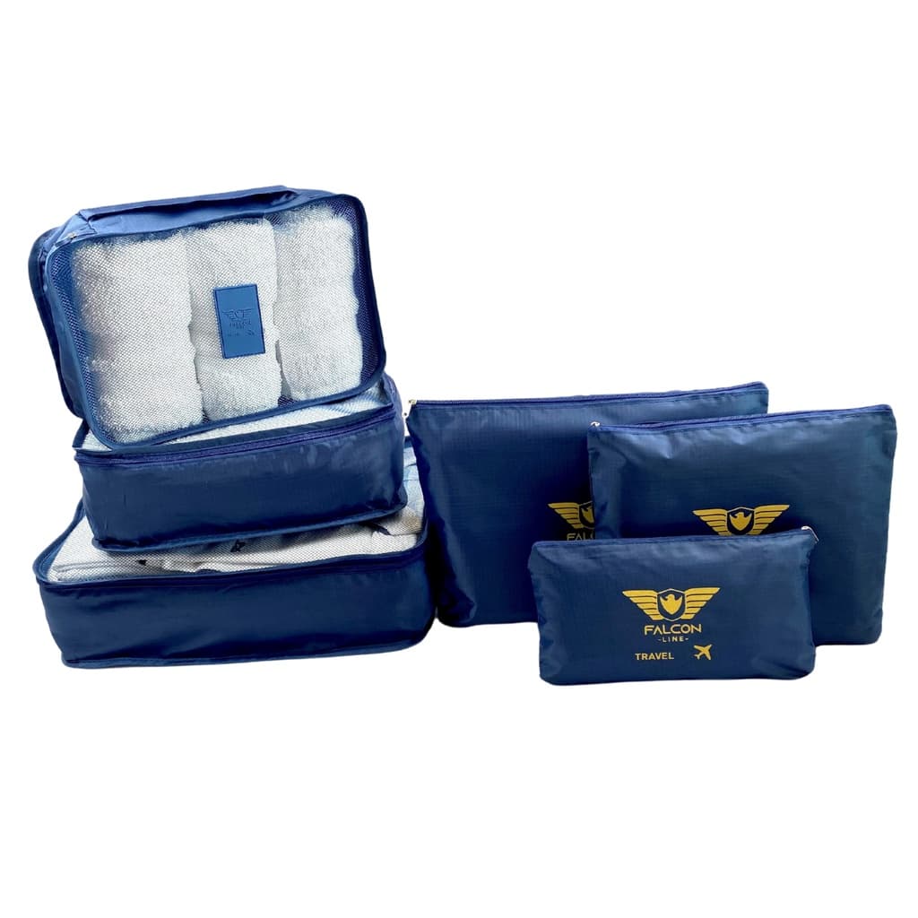 Kit Organizador Mala de Bagagem Bolsa 6 Peças Necessaire Viagem Roupas Sapatos Armário Jóias Higiene