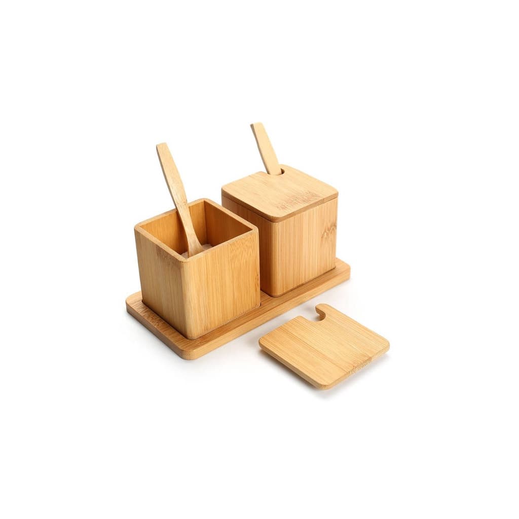 Jogo Porta Condimentos em Bambu com Colher