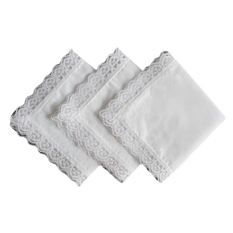 3 Pçs 25x25cm 100 % Algodão Feminino Senhora Lenços Cor Branca Bordado Lenço Quadrado Pintura DIY