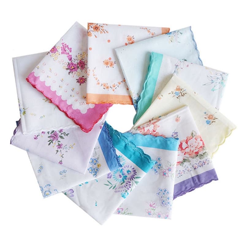 3 Pçs 30x30cm Vintage Algodão Feminino Lenços Renda Flor Lenço Floral Sortido Pano Senhoras Cachecol Bolso