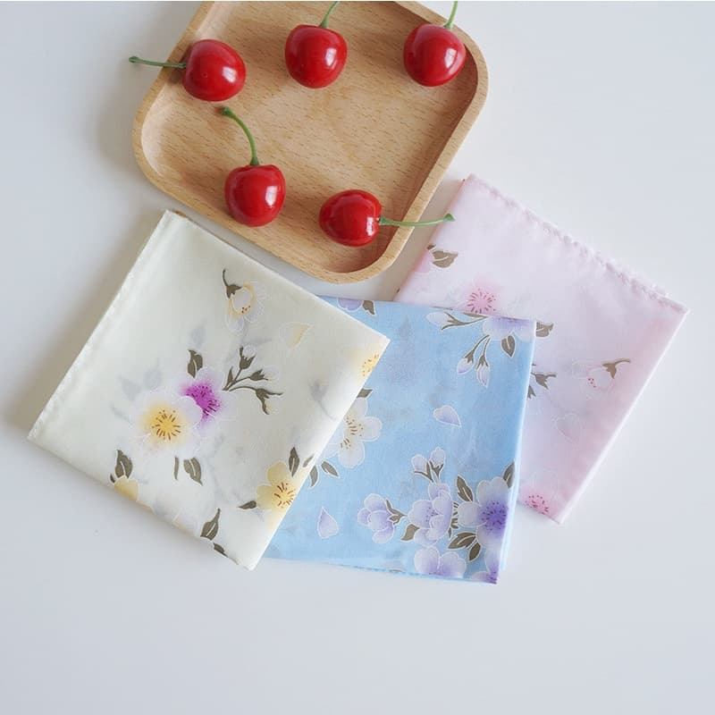 3 Pçs 45x45cm Quadrado Algodão Flor Impresso Senhoras Lenço Feminino Rosto Toalha De Mão Casamento Festa De Natal Presen