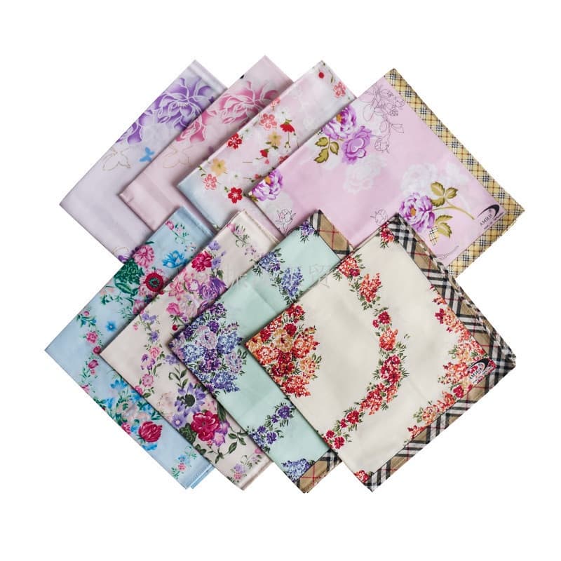 3 Unidades 43x43cm Flor Impressa 100 % Algodão Feminino Senhora Lenço De Suor Presente De Festa De Casamento