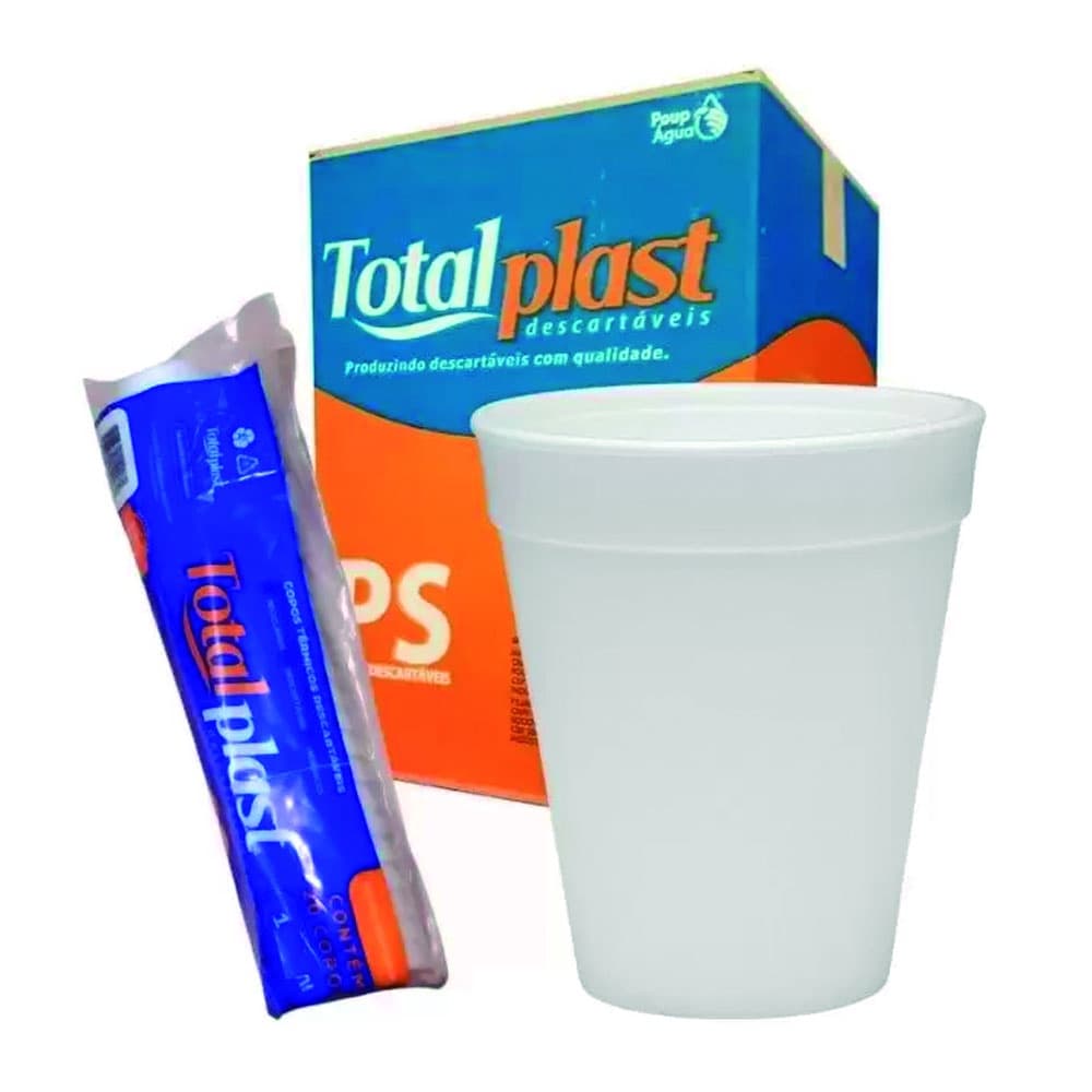 COPO TERMICO DE ISOPOR 70ML COM 1000 DESCARTAVEL TOTALPLAST