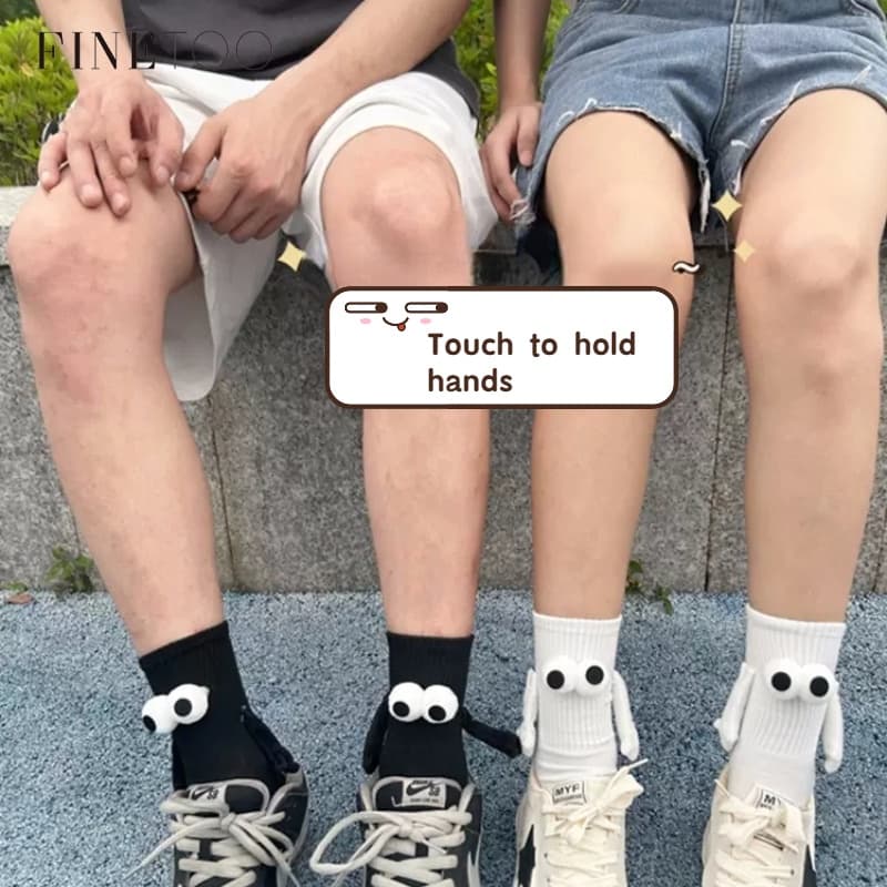 Finetooo Meias De Casal Engraçadas Magnéticas De Sucção 3D Doll Cotton Socks for Lovers