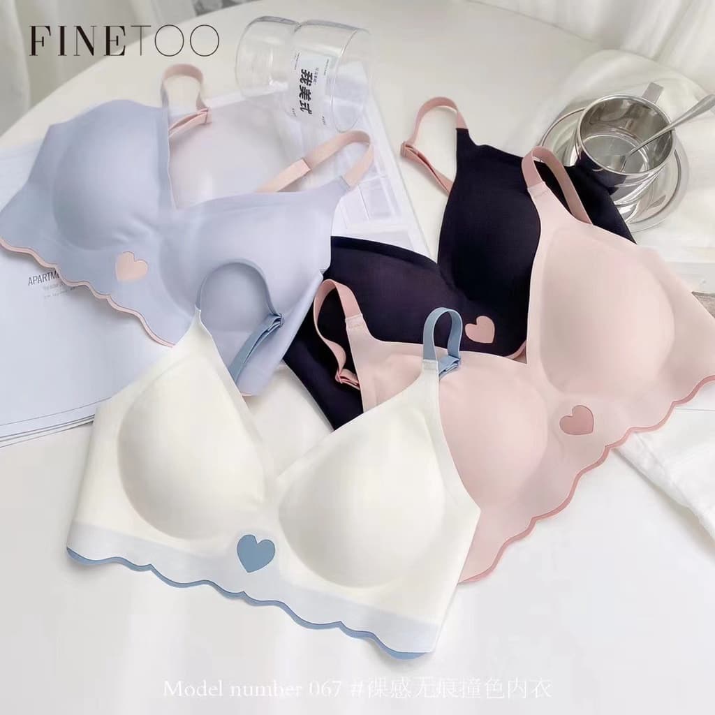 Finetooo Coração De Soutien Sem Costura Confortável Roupa Íntima Para Mulher One Piece Gather Push Up Bras