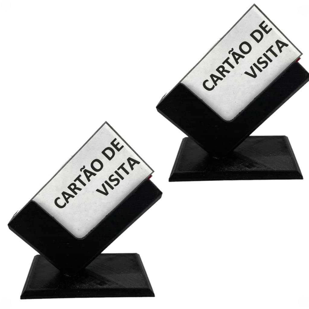 Kit 2 Porta Cartões Escritório Mesa Expositor de Cartão Visitas
