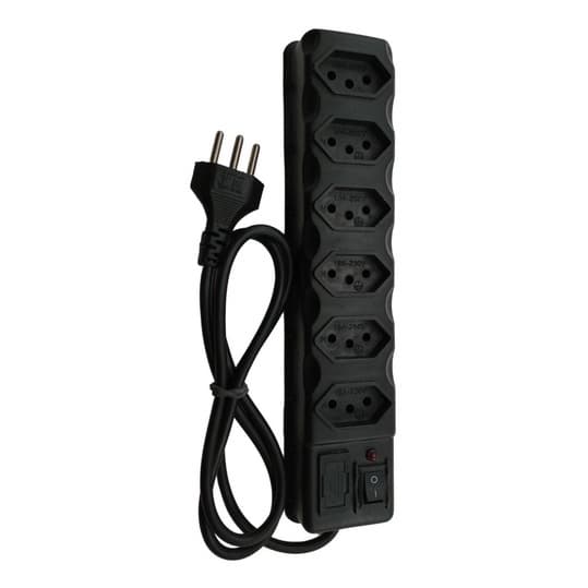 Protetor Elétrico 6 tomadas com Fusível de proteção