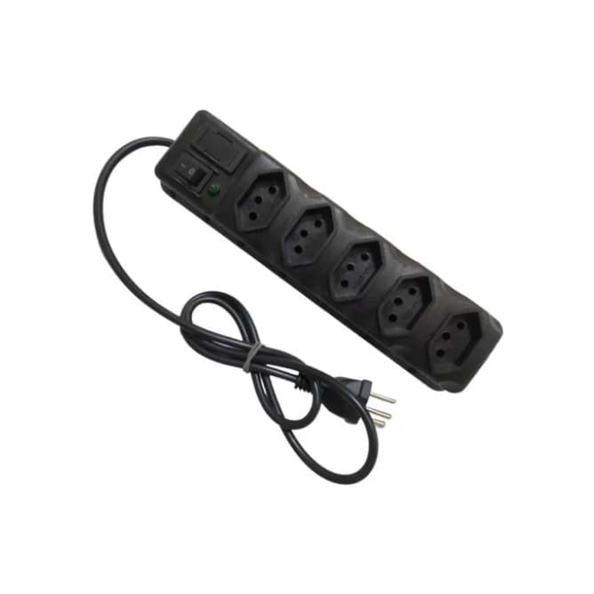 Protetor Elétrico 5 tomadas com Fusível de proteção