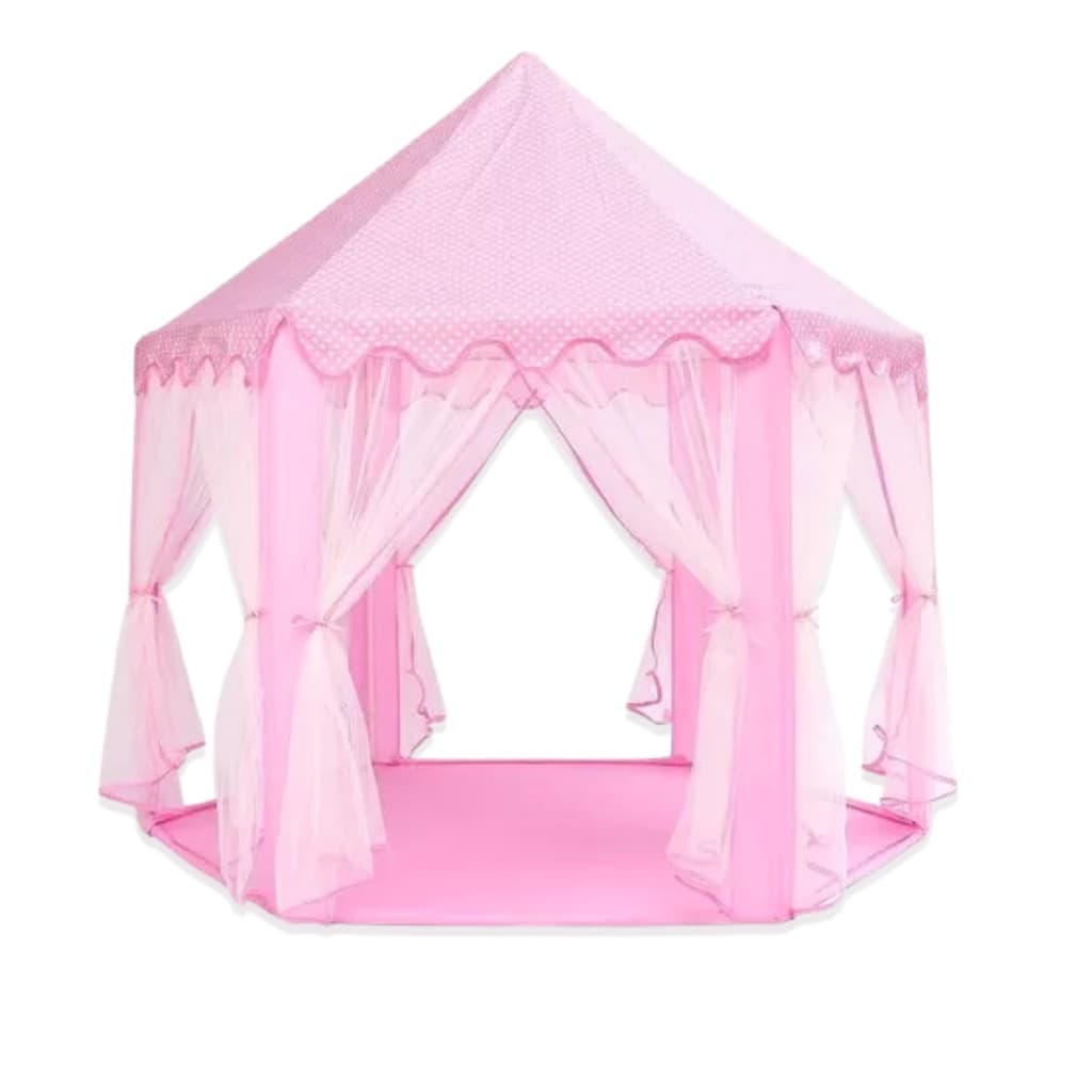 Barraca Tenda Infantil Menina Princesa com Luzes Fácil de Montar Cabana Rosa