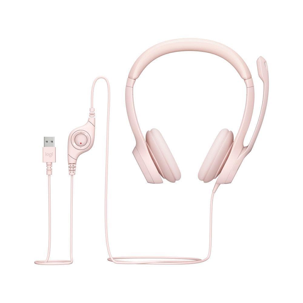 Fone Logitech H390 Usb Rosa Controles De Áudio - 981-001280