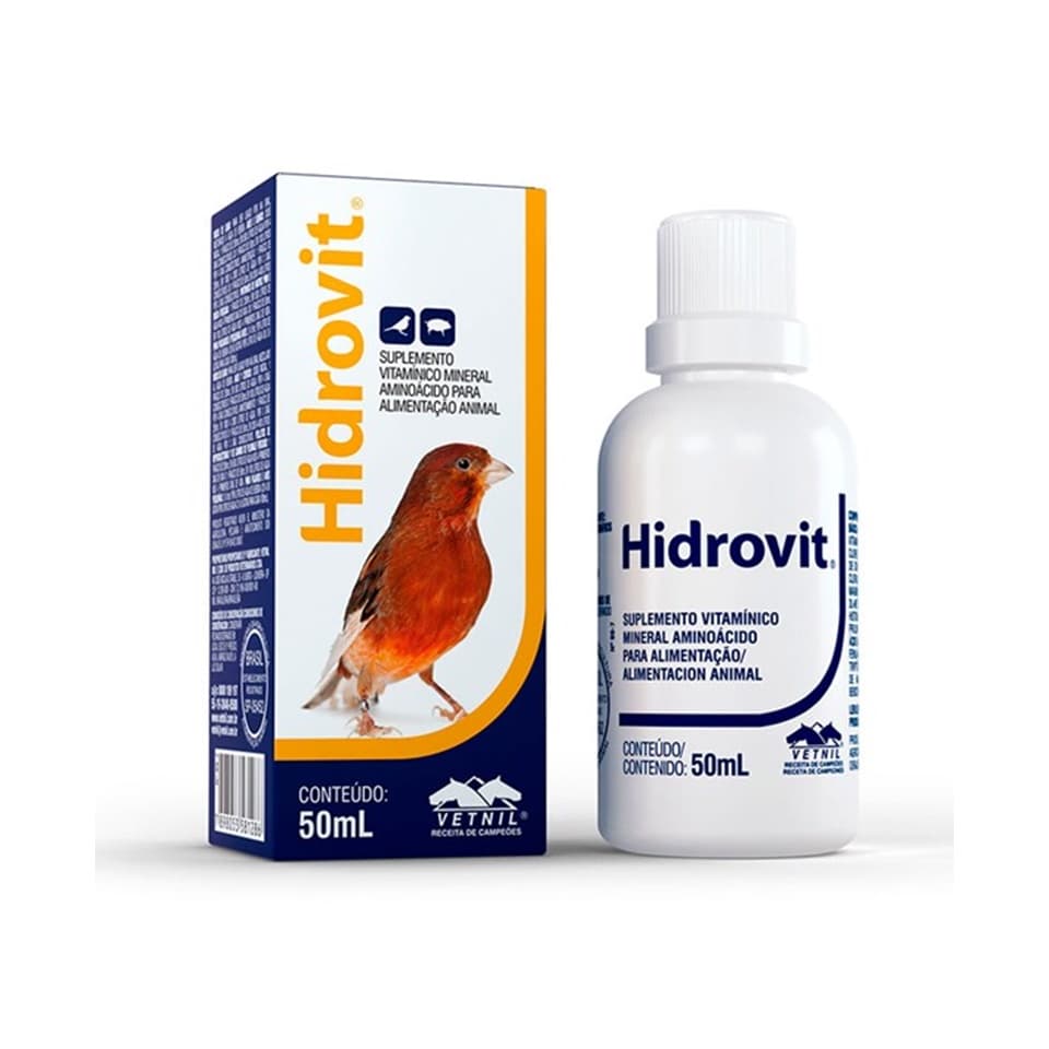 Hidrovit Vetnil 50 Ml Vitamina Para Pássaros