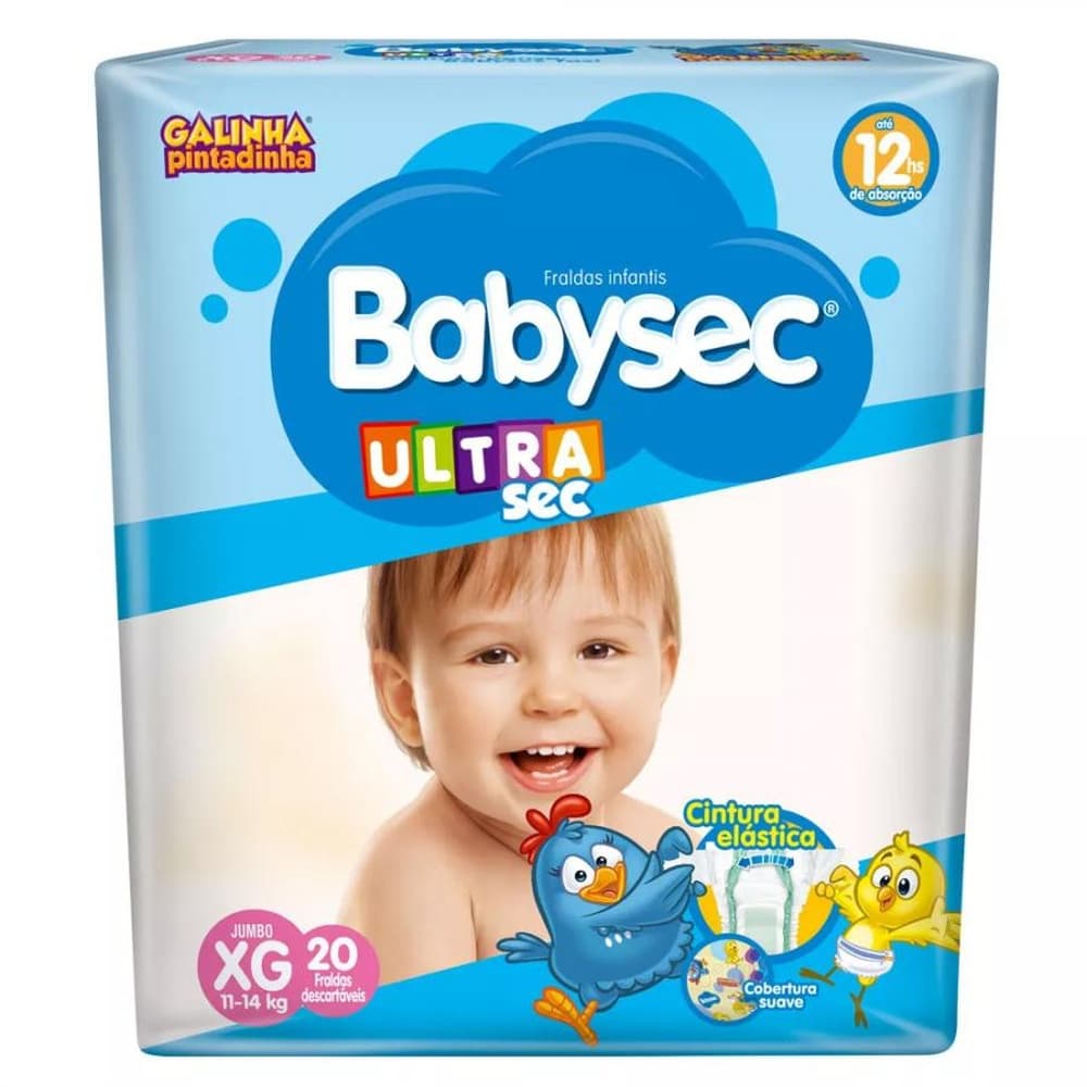 Fralda Babysec Ultra Protect XG com 20 unidades