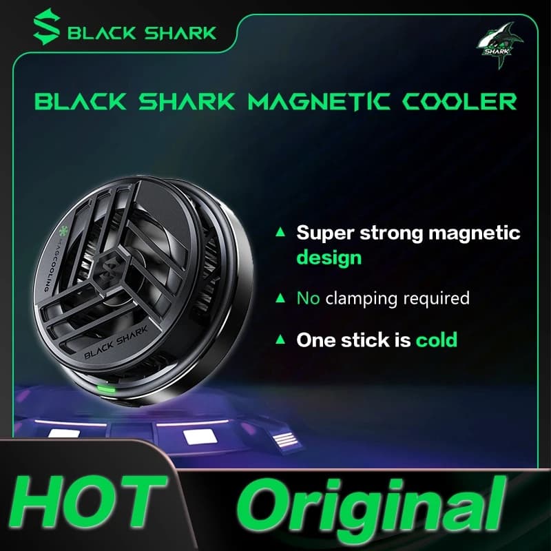Refrigeração Rápida Original Black Shark Magnetic Cooler Para Telefone De Jogos iPhone 14 5 5 Pro Rog oneplus Xiaomi Poco Pad