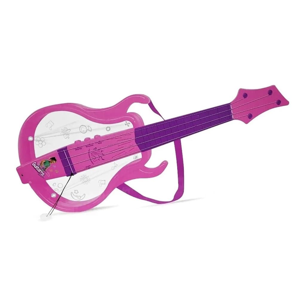 Guitarra Instrumento Musical Infantil Luz Menina Diversão