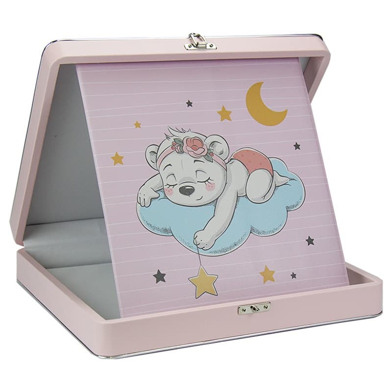 Álbum de Fotos Bebê Urso 100 Fotos 24x30 c/ Maleta Rosa - 1839 - 12915/534