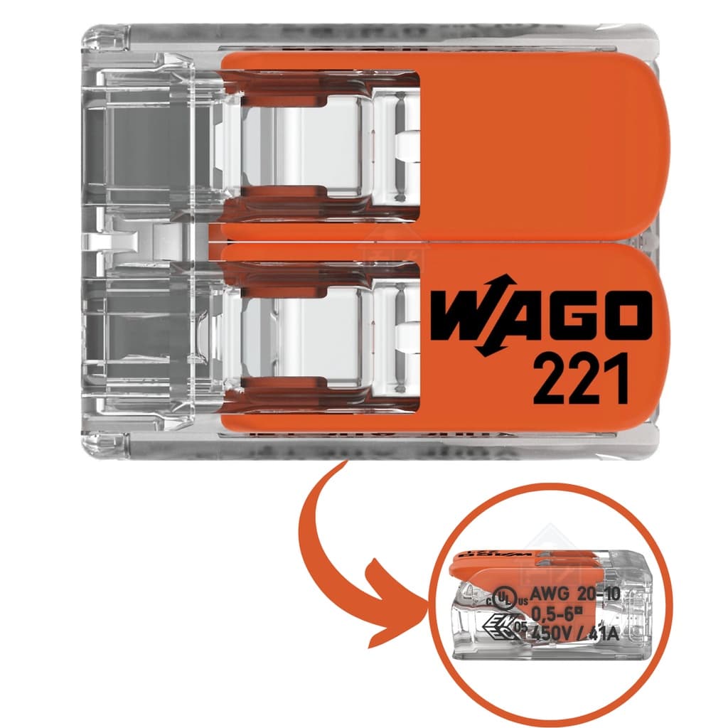 Conector Wago Compacto Emenda 2 Fios Modelo 221-612 6mm 1un