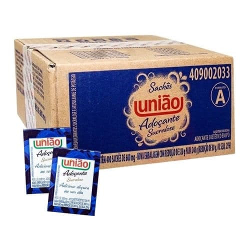 Adoçante Sucralose União Sachê - Caixa com 400 un