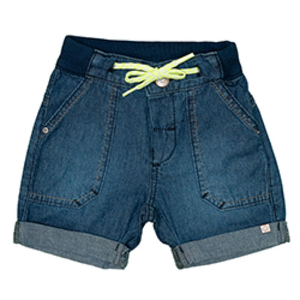 Bermuda Jeans Menino Infantil com Barra Dobrada Casual