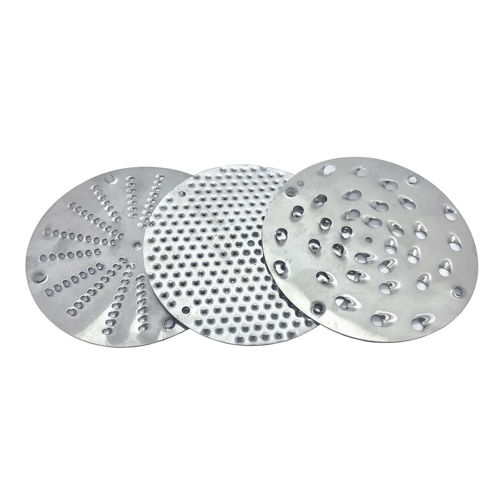Kit discos do ralador elétrico de queijo coco furo Nº 1, 2 e 3 em inox