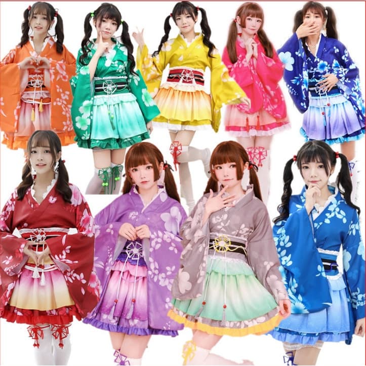 Anime Japonês e Kimono COS Jigokuchinno Lovelive, Cosplay de Roupão de Verão Sacrifice Awakening, Kimono de Flor de Cere