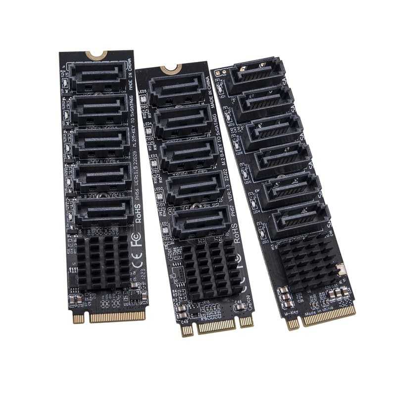 Adaptador M2 Para SATA M . 2 NGFF NVME Placa De Expansão SATA3.0 B + Chave-Key 5/6 Portas SATA3.0 6Gbps Controlador Rise