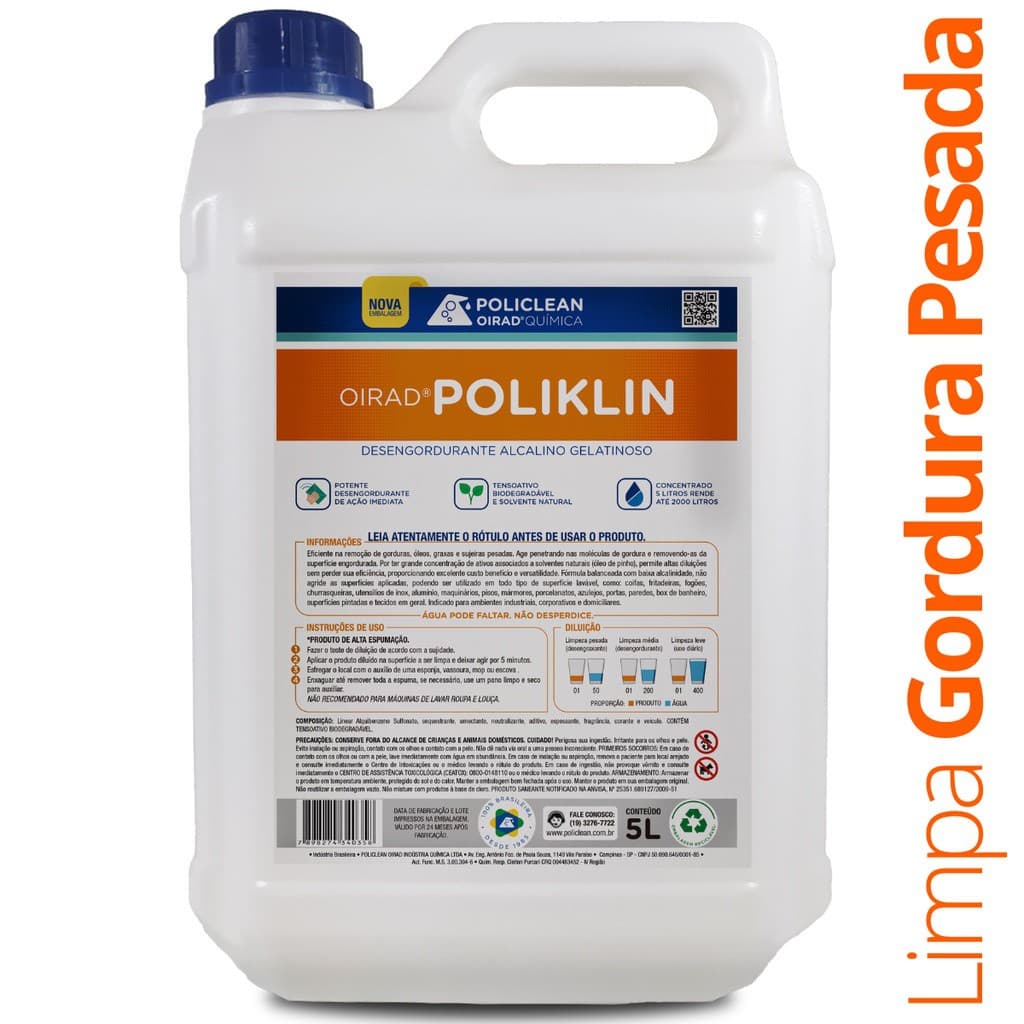 Desengordurante Concentrado Limpa Fogão Forno Coifa Grelha Inox Churrasqueira Alto Rendimento 5 L