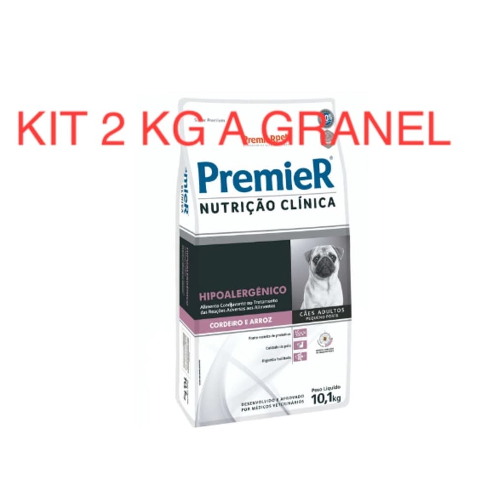 Kit 2 Kg A Granel Premier Nutrição Clínica Hipoalergenica Cordeiro Cães Raças Pequenas