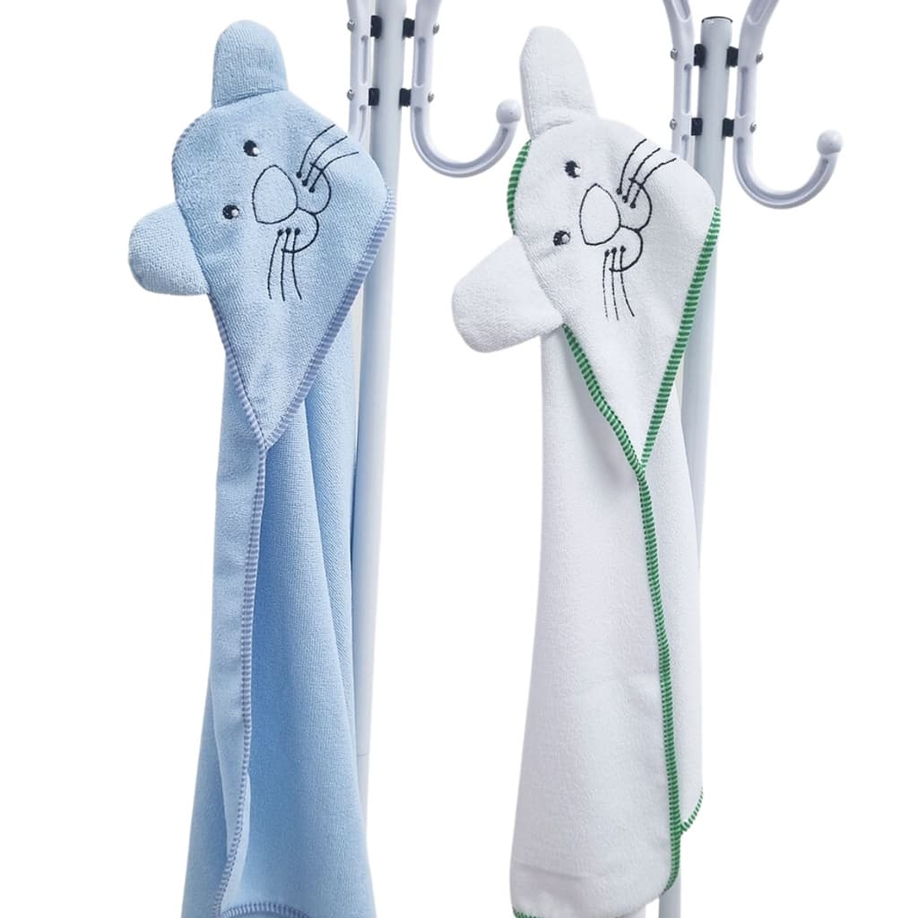 Toalha de Banho Bebe Kit 2 Toalhas Bordada com Capuz Dupla Face 100% Algodão Menino Menina