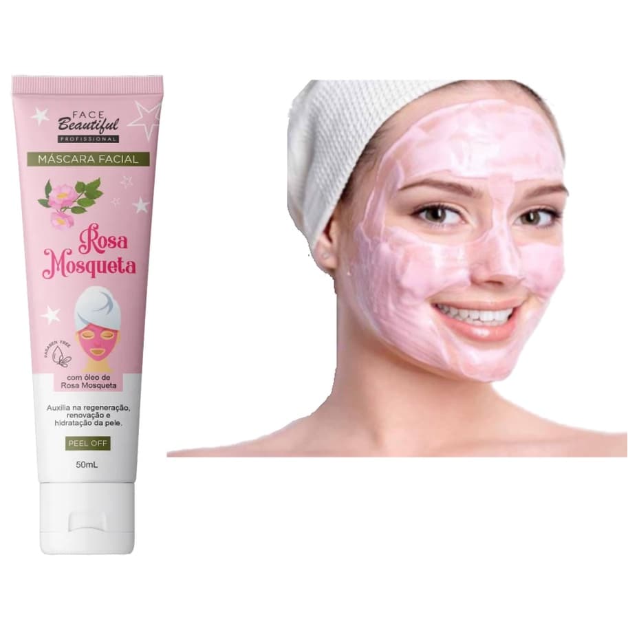 Mascara Facial Com oleo de Rosa Mosqueta Livre Parabenos PEEL OFF Hidratante e Regenerador de pele